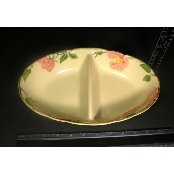 Vintage Franciscan Desert Rose Divided Ceramic Floral Serving Dish With Pink Flo - Picture 3 of 16